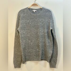 Gap Designed & Crafted Marca Texture Knit Sweater Gray M Cable Crew Southwestern
